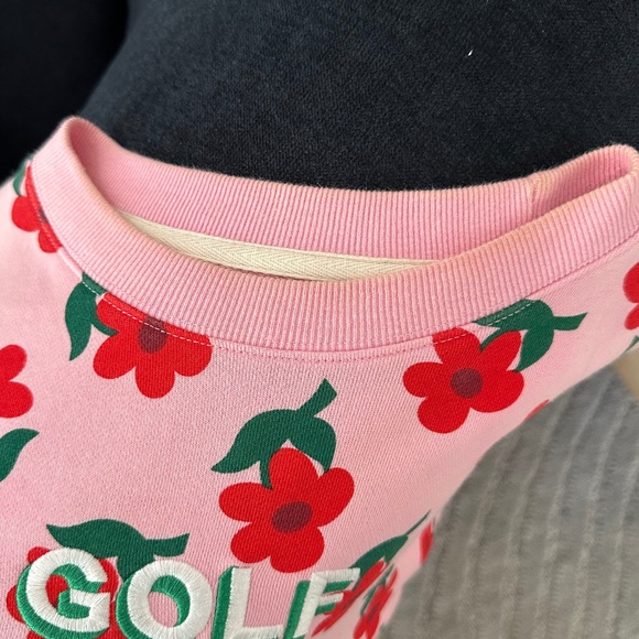 Men's GOLF WANG Find Some Time Pink and Red Flower Crewneck Sweatshirt - Size L - Picture 13 of 16
